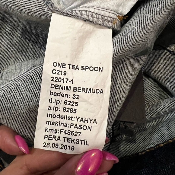 One Teaspoon Raw Indigo Mr Skinny Jean Shorts Mens size 32 NWT - Picture 10 of 12